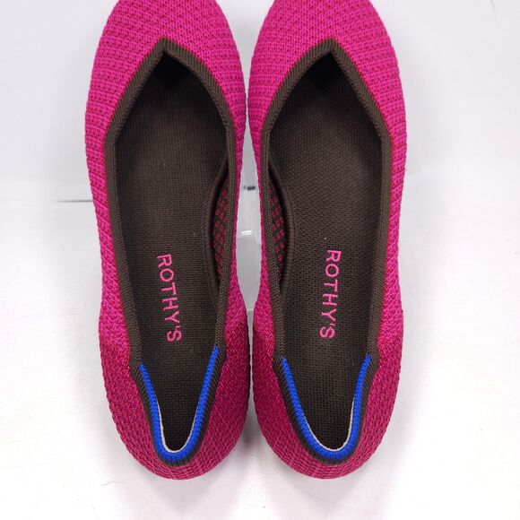 Rothys Casual Slip On Pointed Toe Ballet Flat Womens Size 9.5 Magenta - Picture 4 of 9
